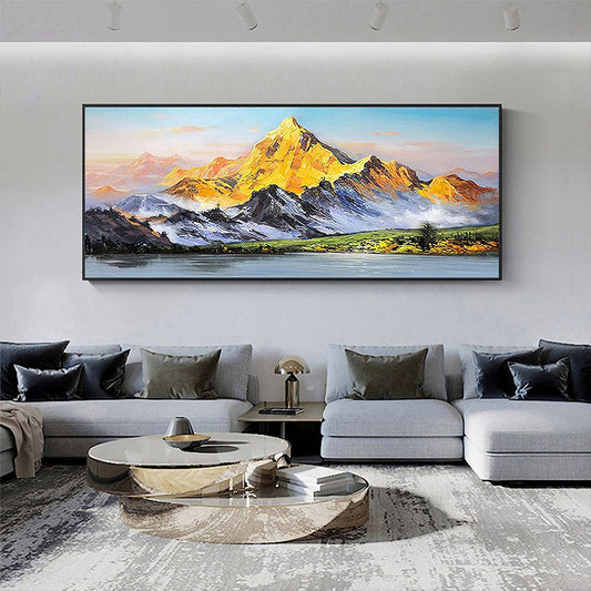 Hand Painted Oil Painting Large Landscape Oil Painting Original Mountain Canvas Painting Abstract Painting Modern Art Acrylic Painting Living Room Hallway Bedroom Luxurious Decorative Painting