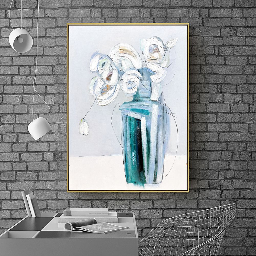Hand Painted Oil Painting Minimalism Abstract Floral Oil On Canvas Large Original Floral Scenery Acrylic Modern Painting Wall Art Living Room Decor