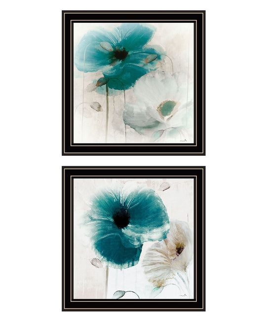 "Poppy Collection" 2-Piece Vignette By Sophie 6, Ready to Hang Framed Print, Black Frame