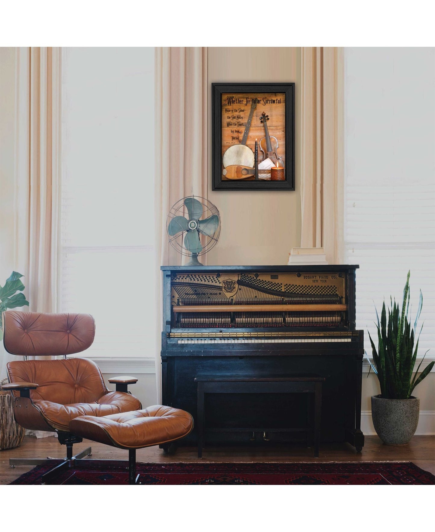 "Music" By Billy Jacobs, Printed Wall Art, Ready To Hang Framed Poster, Black Frame