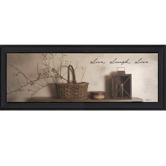 Trendy Decor 4U "Live, Laugh and Love" Framed Wall Art, Modern Home Decor Framed Print for Living Room, Bedroom & Farmhouse Wall Decoration by Billy Jacobs