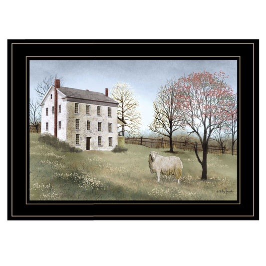 Trendy Decor 4U "Spring at White House Farm" Framed Wall Art, Modern Home Decor Framed Print for Living Room, Bedroom & Farmhouse Wall Decoration by Millwork Engineering