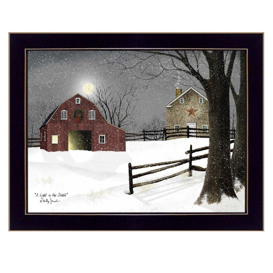 Trendy Decor 4U "Light in the Stable" Framed Wall Art, Modern Home Decor Framed Print for Living Room, Bedroom & Farmhouse Wall Decoration by Billy Jacobs