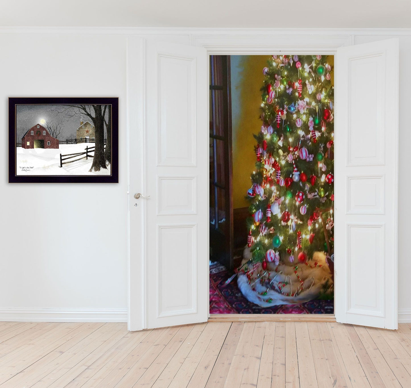 Trendy Decor 4U "Light in the Stable" Framed Wall Art, Modern Home Decor Framed Print for Living Room, Bedroom & Farmhouse Wall Decoration by Billy Jacobs