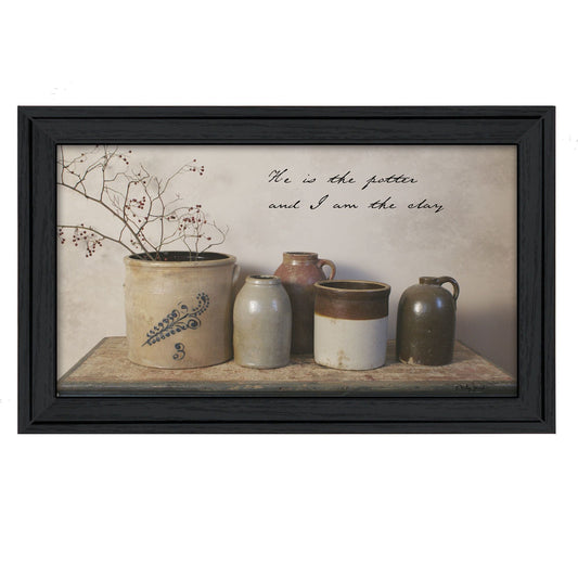 Trendy Decor 4U "He is the Potter" Framed Wall Art, Modern Home Decor Framed Print for Living Room, Bedroom & Farmhouse Wall Decoration by Billy Jacobs