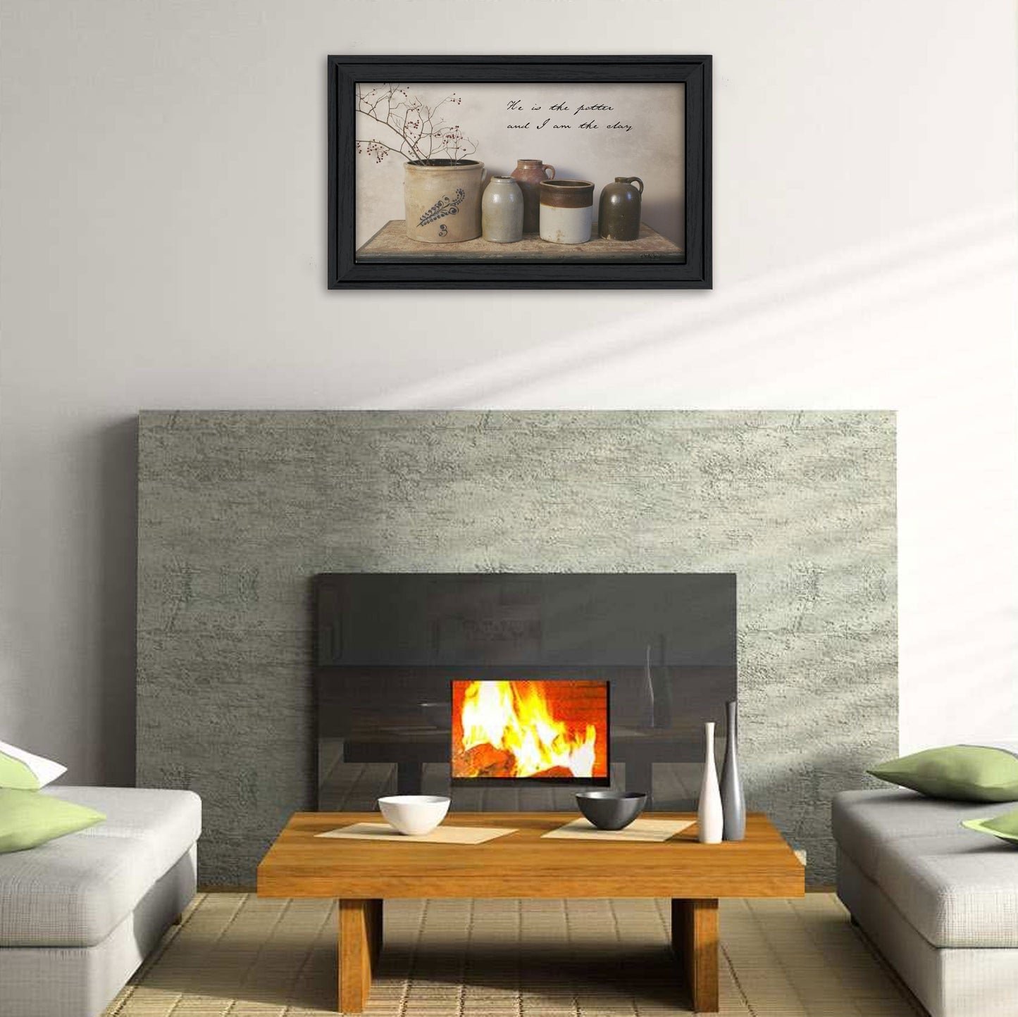 Trendy Decor 4U "He is the Potter" Framed Wall Art, Modern Home Decor Framed Print for Living Room, Bedroom & Farmhouse Wall Decoration by Billy Jacobs