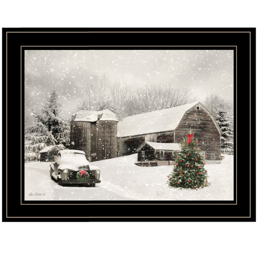 Trendy Decor 4U "Farmhouse Christmas" Framed Wall Art, Modern Home Decor Framed Print for Living Room, Bedroom & Farmhouse Wall Decoration by Lori Deiter