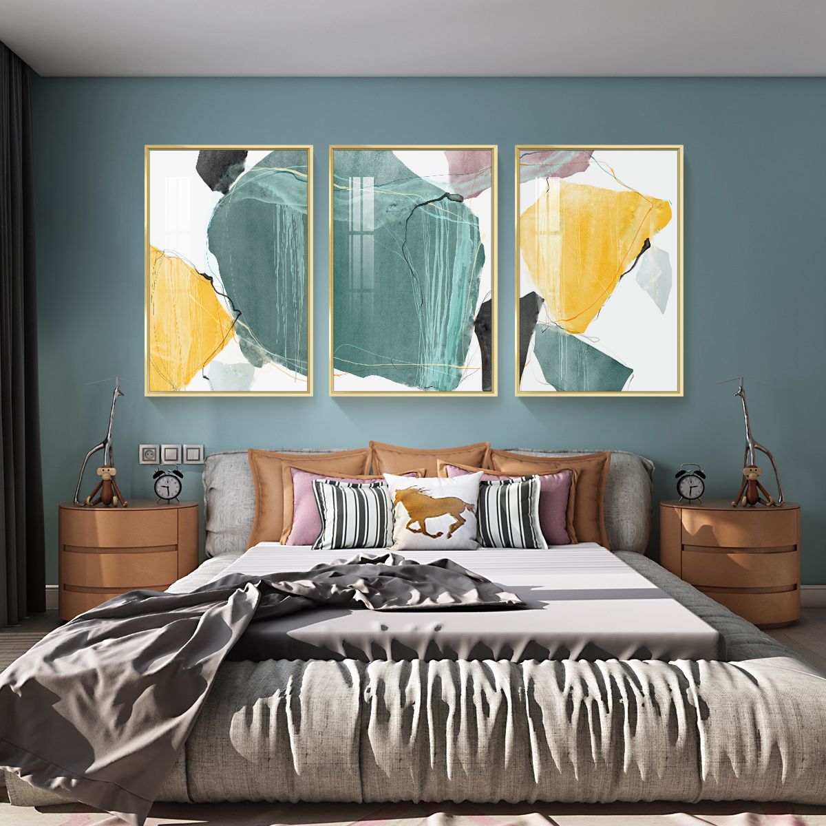 Framed Canvas Wall ArtOil Paintings Impressionism Aesthetic Prints Canvas Paintings for Living Room Bedroom Office Home; 3 Panels