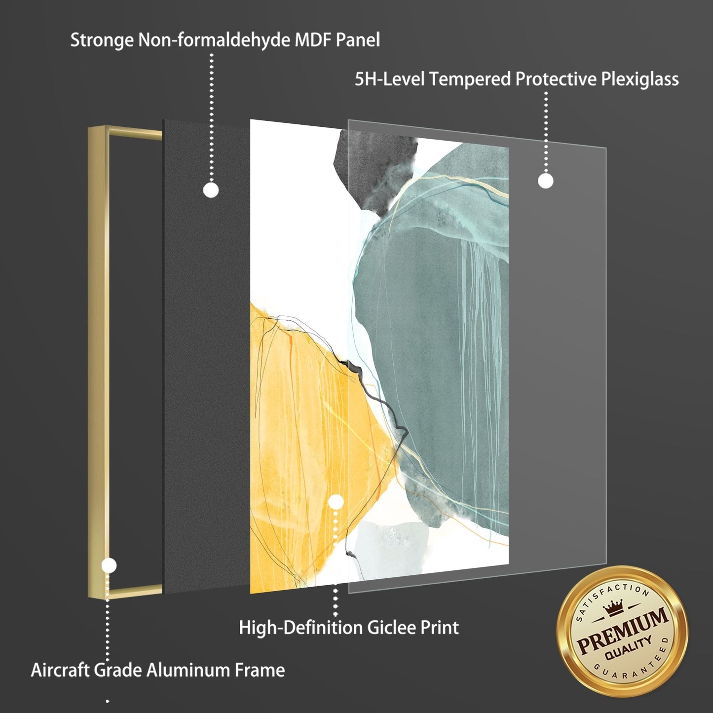 Framed Canvas Wall ArtOil Paintings Impressionism Aesthetic Prints Canvas Paintings for Living Room Bedroom Office Home; 3 Panels
