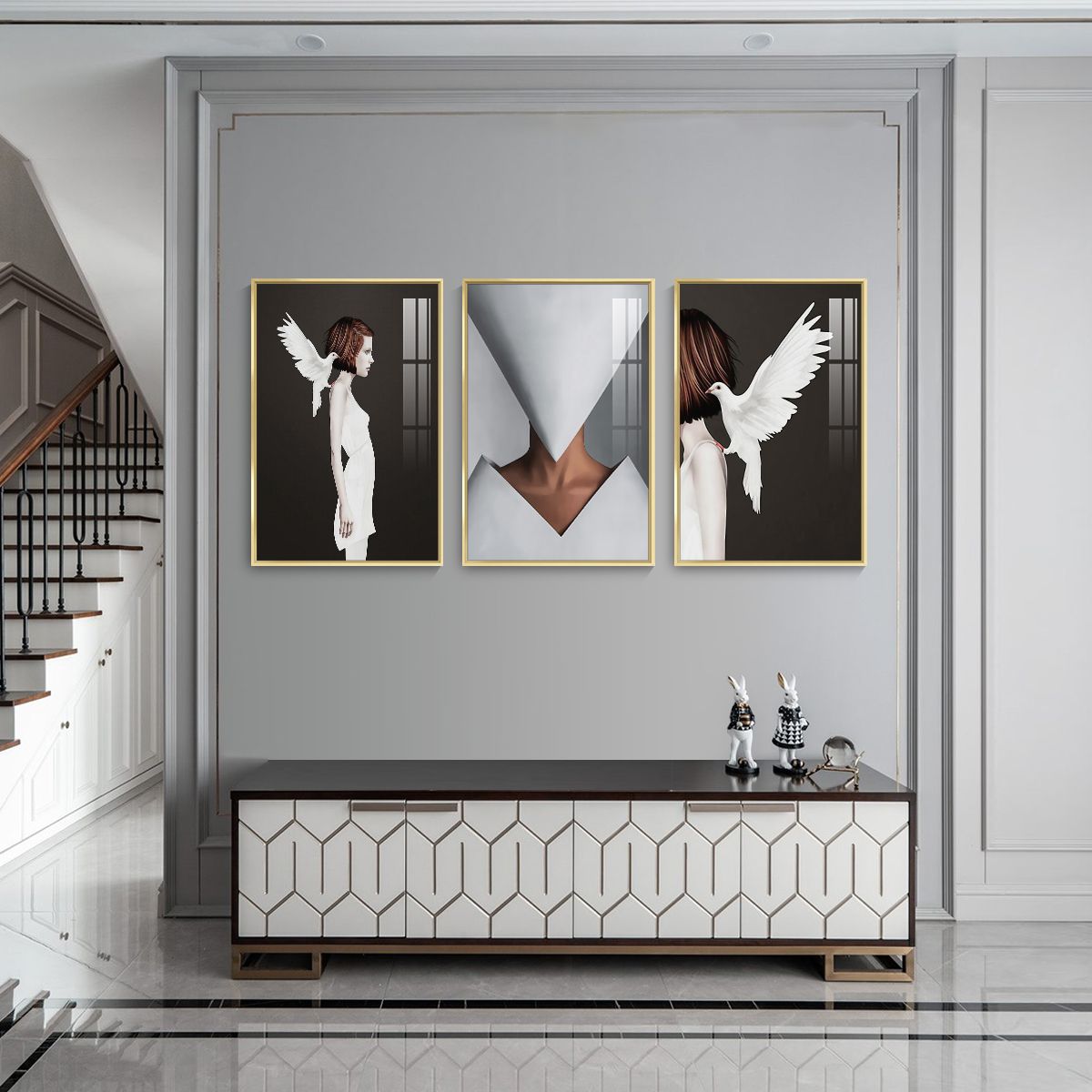 Framed Canvas Wall ArtOil Paintings Impressionism Aesthetic Prints Canvas Paintings for Living Room Bedroom Office Home; 3 Panels