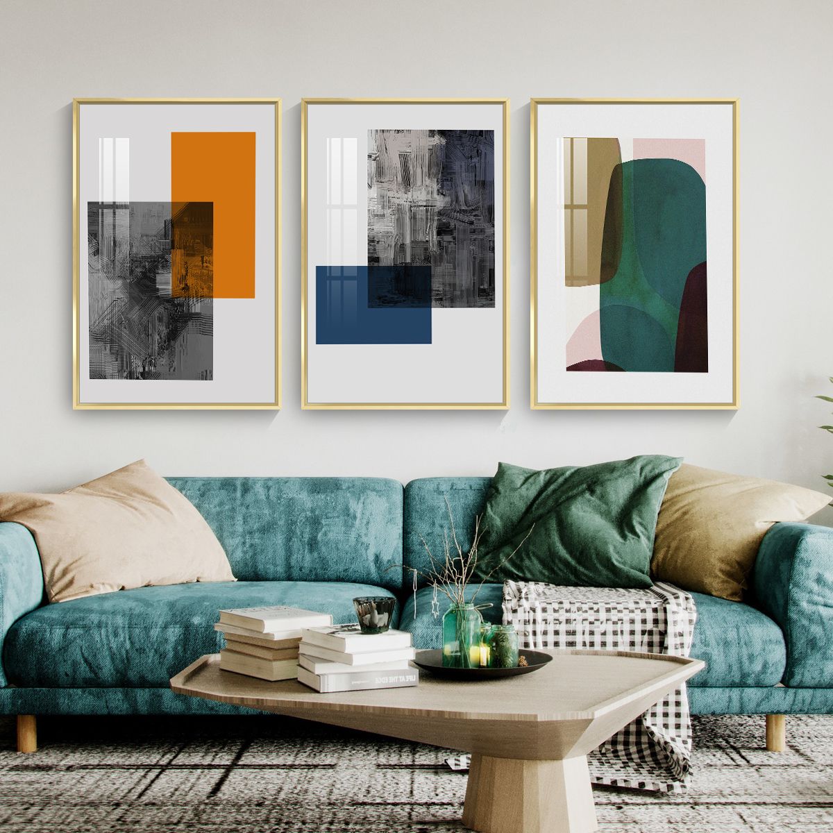 Framed Canvas Wall ArtOil Paintings Impressionism Aesthetic Prints Canvas Paintings for Living Room Bedroom Office Home; 3 Panels