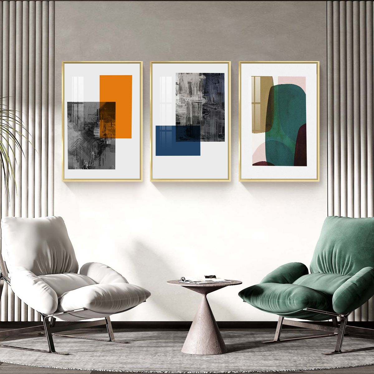 Framed Canvas Wall ArtOil Paintings Impressionism Aesthetic Prints Canvas Paintings for Living Room Bedroom Office Home; 3 Panels