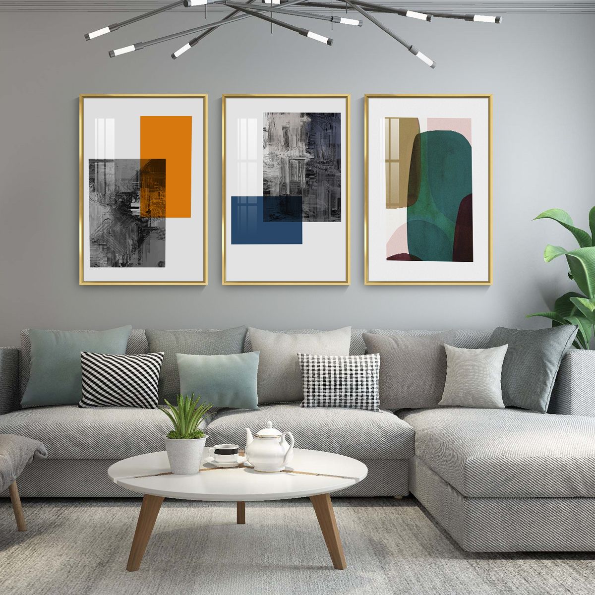 Framed Canvas Wall ArtOil Paintings Impressionism Aesthetic Prints Canvas Paintings for Living Room Bedroom Office Home; 3 Panels