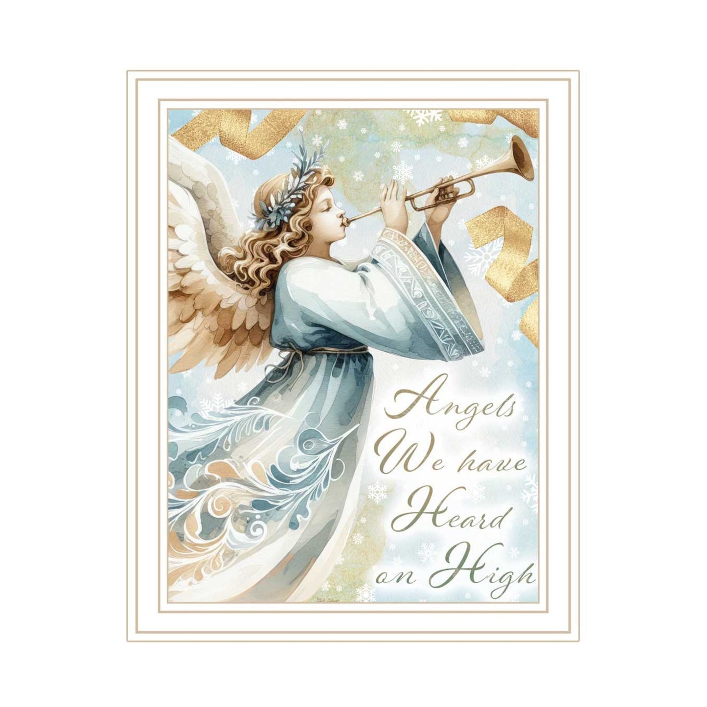 Trendy Decor 4U 2-Piece Vignette Angels We Have Heard on High White Framed Wall Art for Living Room, Holiday Wall Art Print for Home Decor, Bedroom Wall Art by Nicole DeCamp
